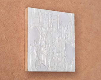Small French minimalist and abstract white textured painting by Vincent Dufresne / Art, Home decor, minimal