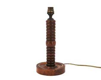 Holzsäulenlampe von Charles Dudouyt, 1940er Jahre / Brancusi-Stil, Totem, Architektur