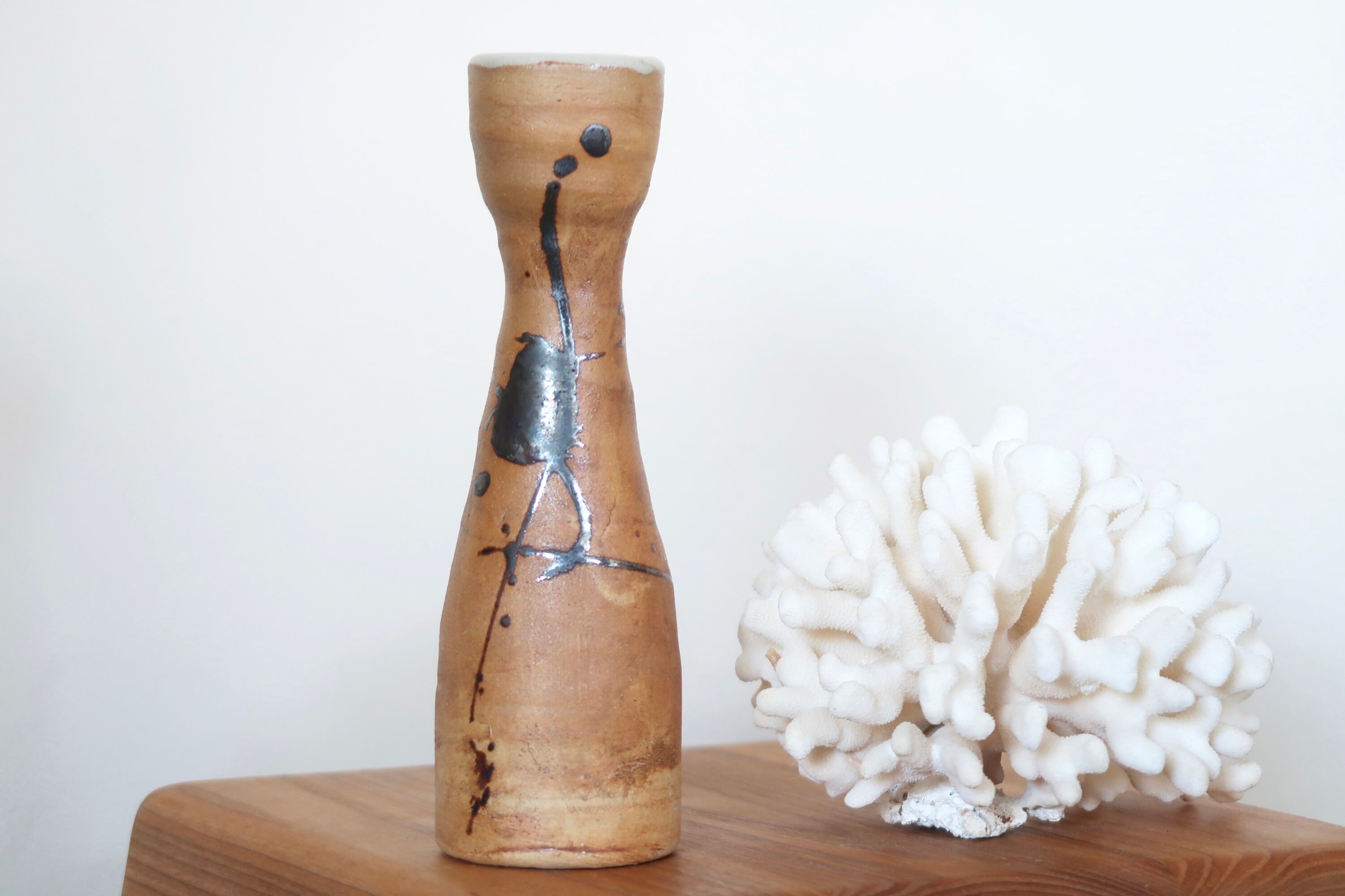 Vase en Céramique de La Poterie Colombe, Décor Abstrait, Années 70/Vintage, France