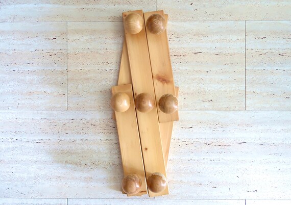 Gran perchero extensible en madera clara anos 80 acordeon pino Etsy Espana