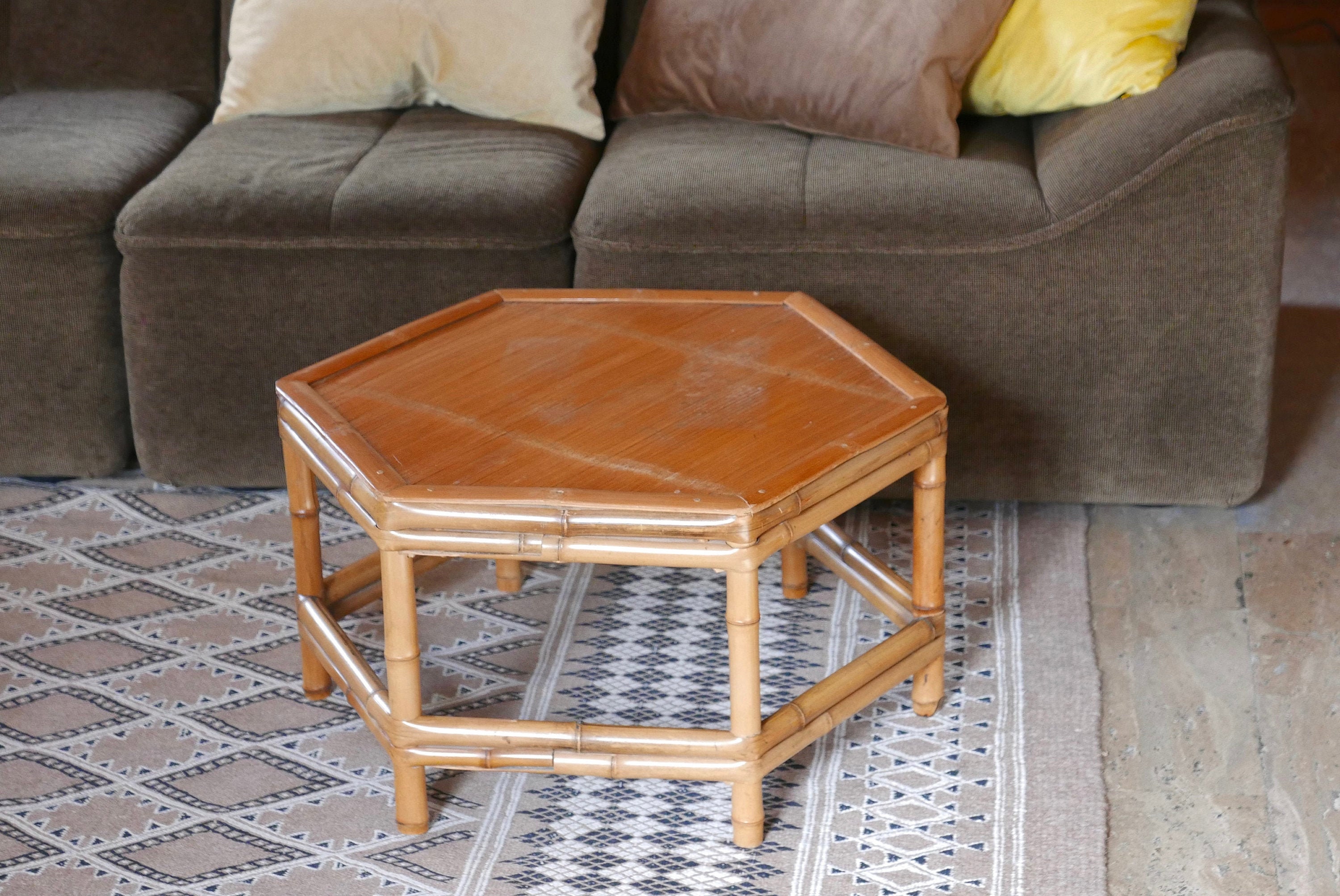 Tables Basse en Bambou, Années 60/Vintage, Table de Nuit, Bout Canapé