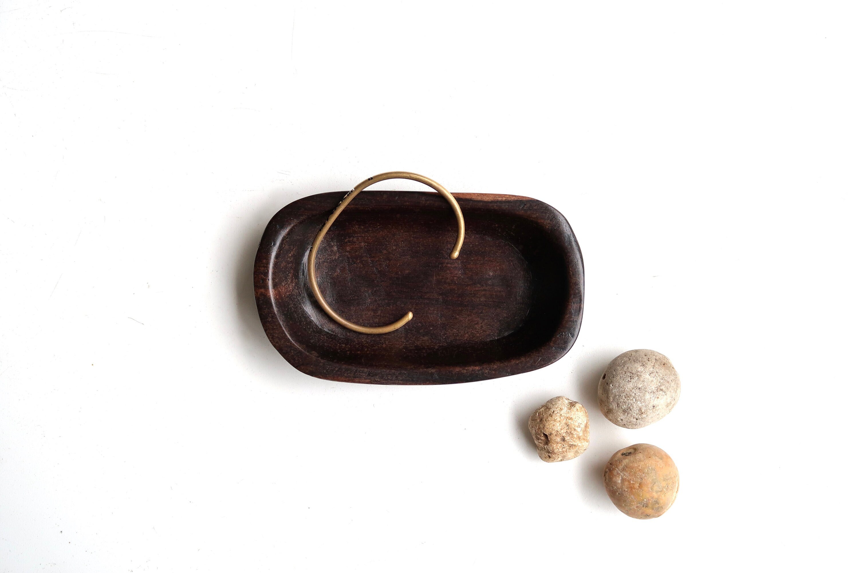 Petit Vide Poche en Bois Exotique, Années 70/Poche, Campagne, Art Populaire, Rustique, Artisanat, Al