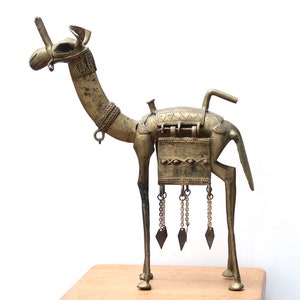 LARGE brass Moroccan camel, 1970s / sculpture, Morocco, animal, boho chic, bohemian, folk