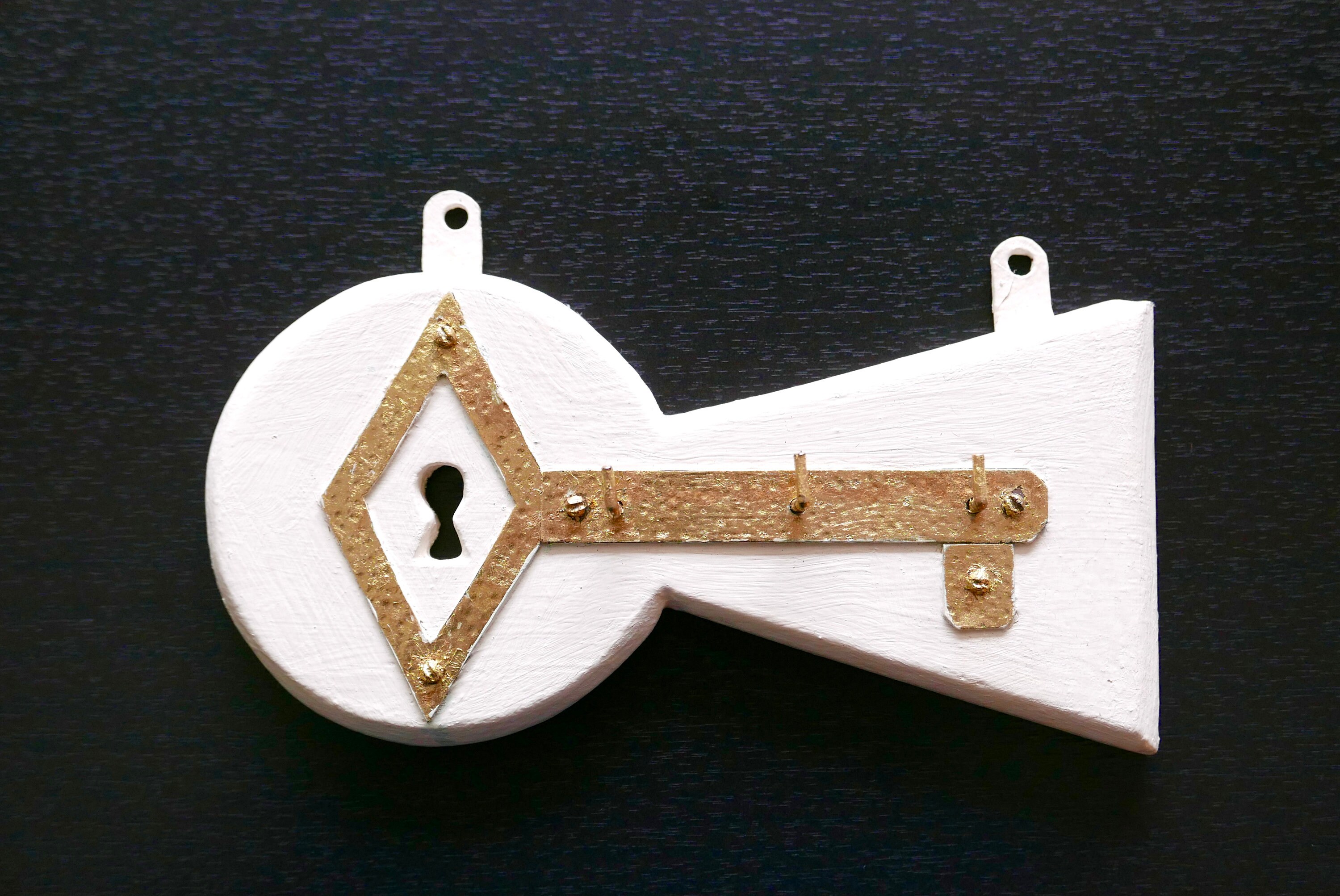 Dépose Clefs ou Accroche Torchons en Forme de Clef, Années 70/Vintage, Bohème Chic, Folk, Campagne, 