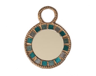 French large lead and glass mirror by Irena Jaworska, 1960s / vintage, Line Vautrin school