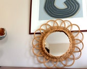 Reserved for Donna Vintage French sunburst bamboo mirror 50s 1950s sun