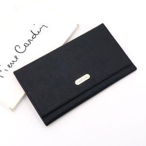 Porte chéquier et cartes Pierre Cardin noir, années 80 / accessoire, mode, 1980, vintage