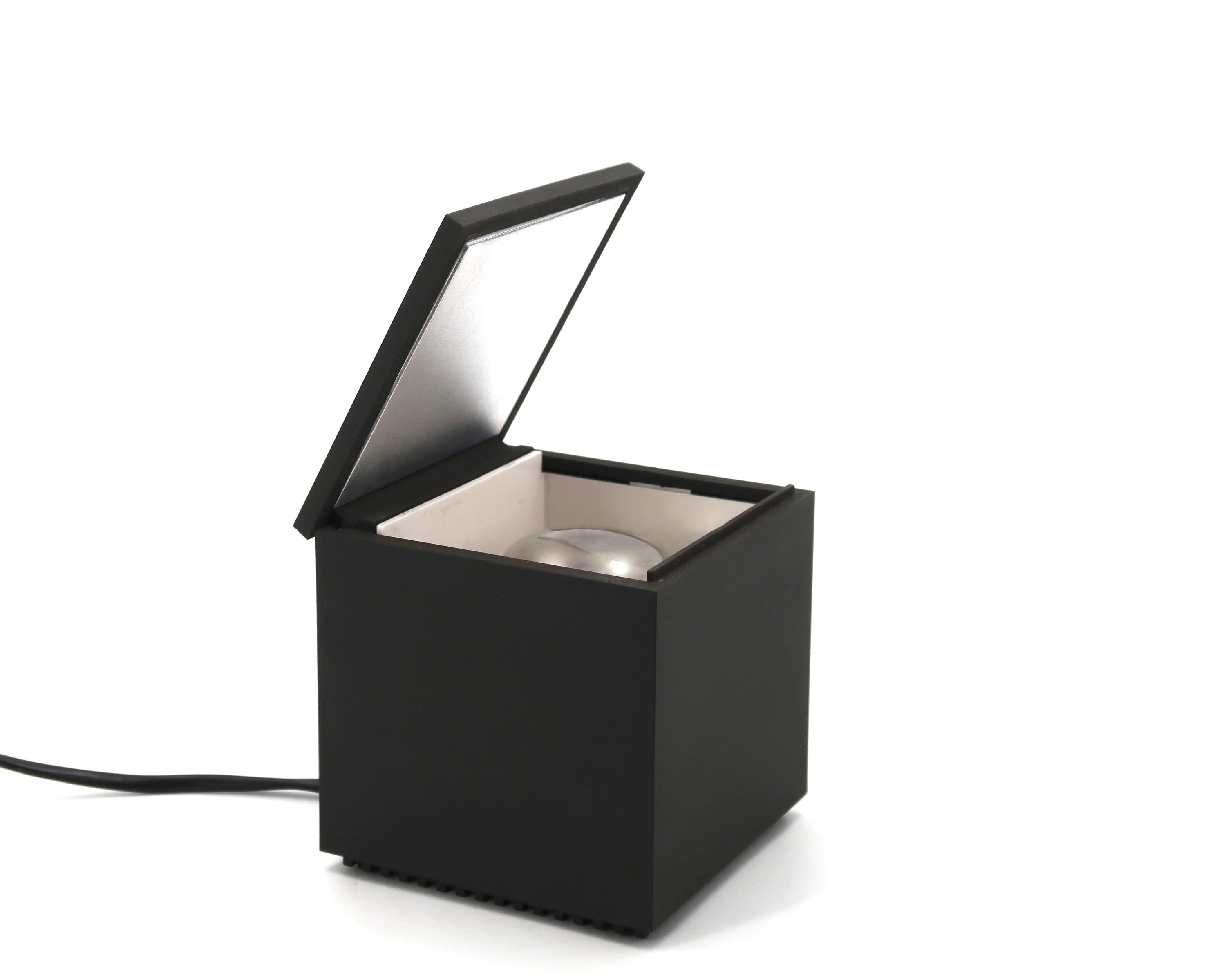 Matte Black Cuboluce Table Lamp, Cini & Nils, OPI Design Milano