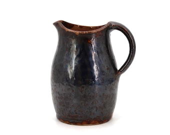 Jean Talbot Stoneware Pitcher, La Borne France, 1940s / Black Modernist Ceramic, Water Jug