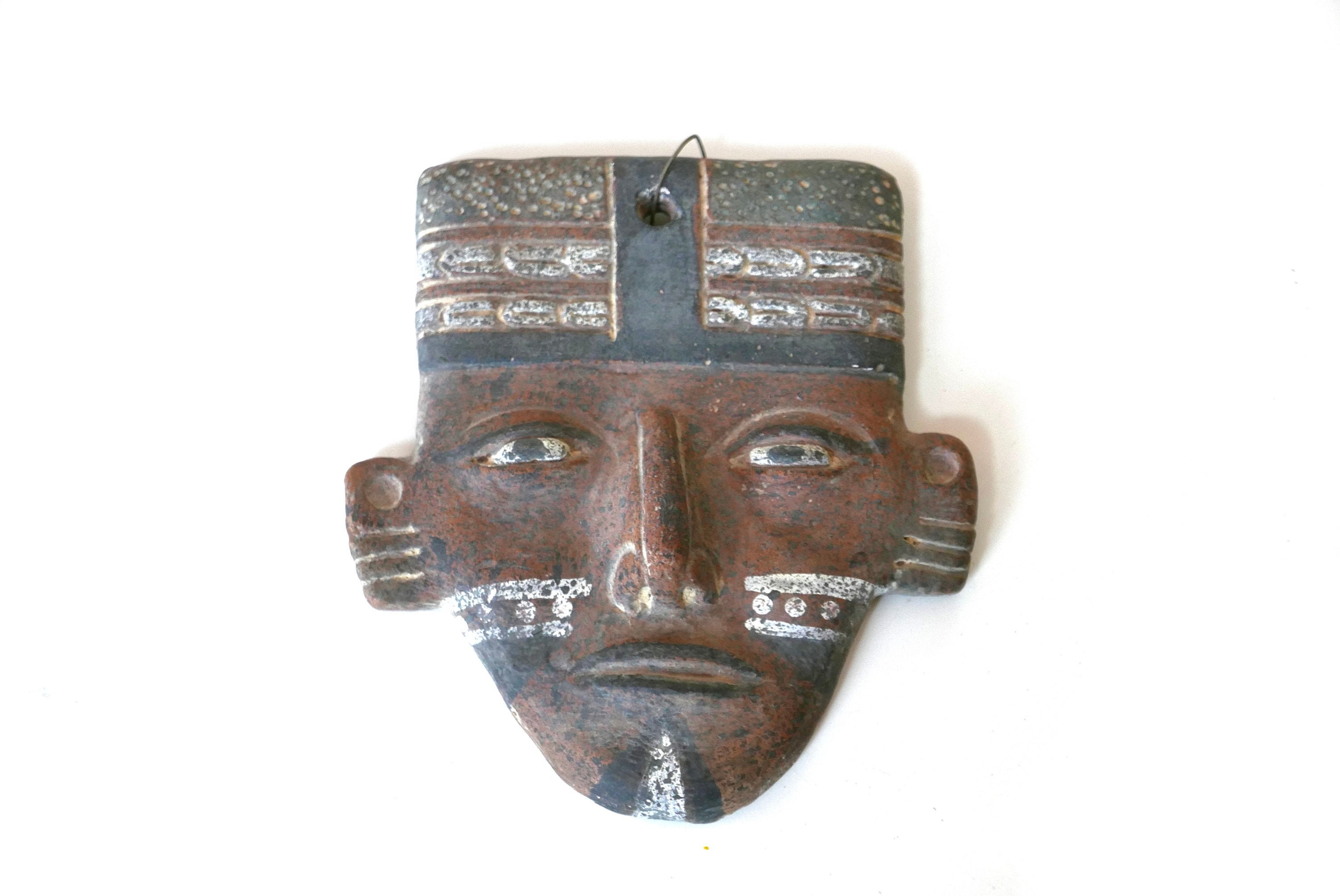 Masque en Céramique, Amérique Du Sud, Vintage/Bohème Chic, Folk, Pérou, Mexique