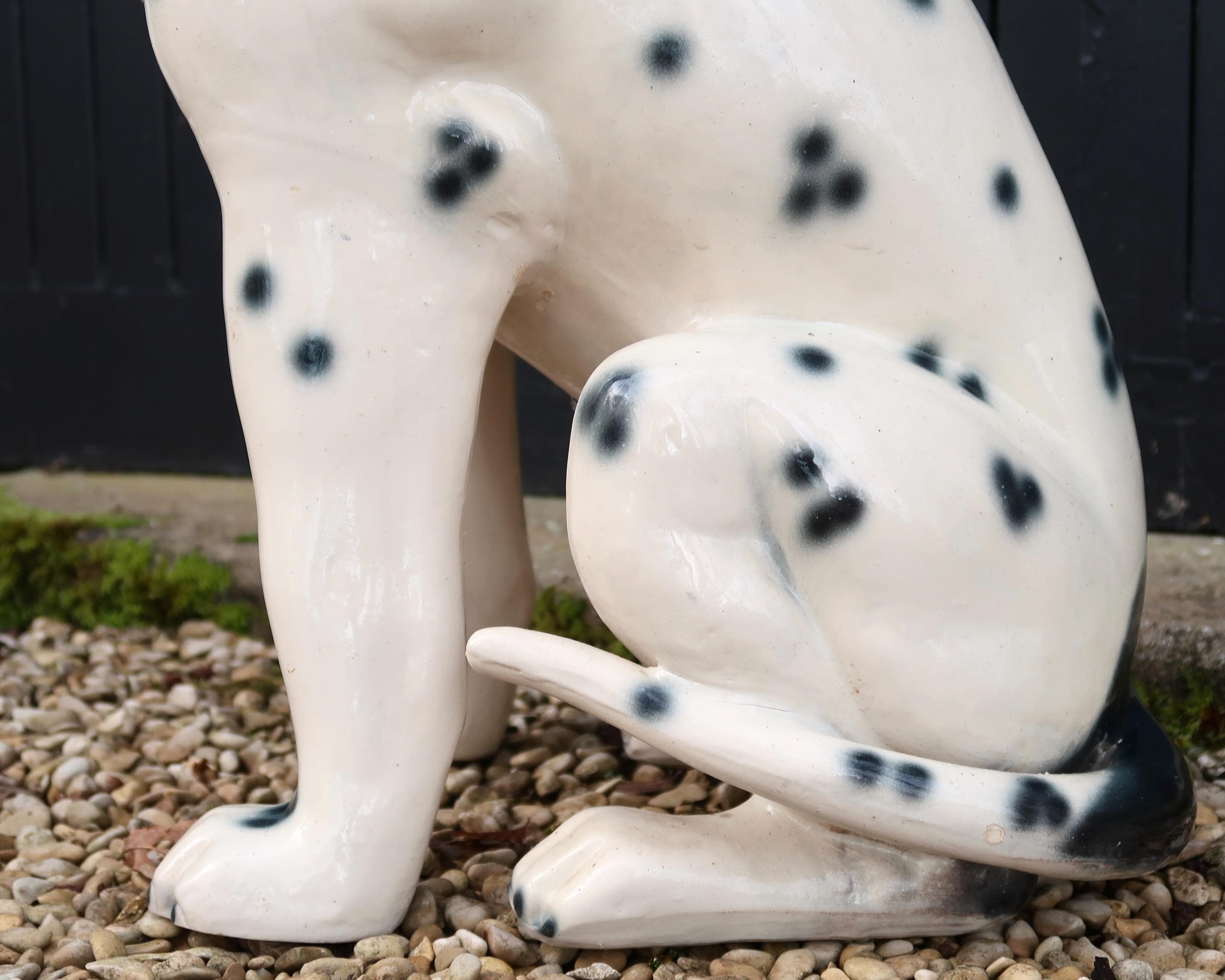 ダルメシアン犬の大型陶器像（66cm）、1980年代、ヴィンテージ、動物