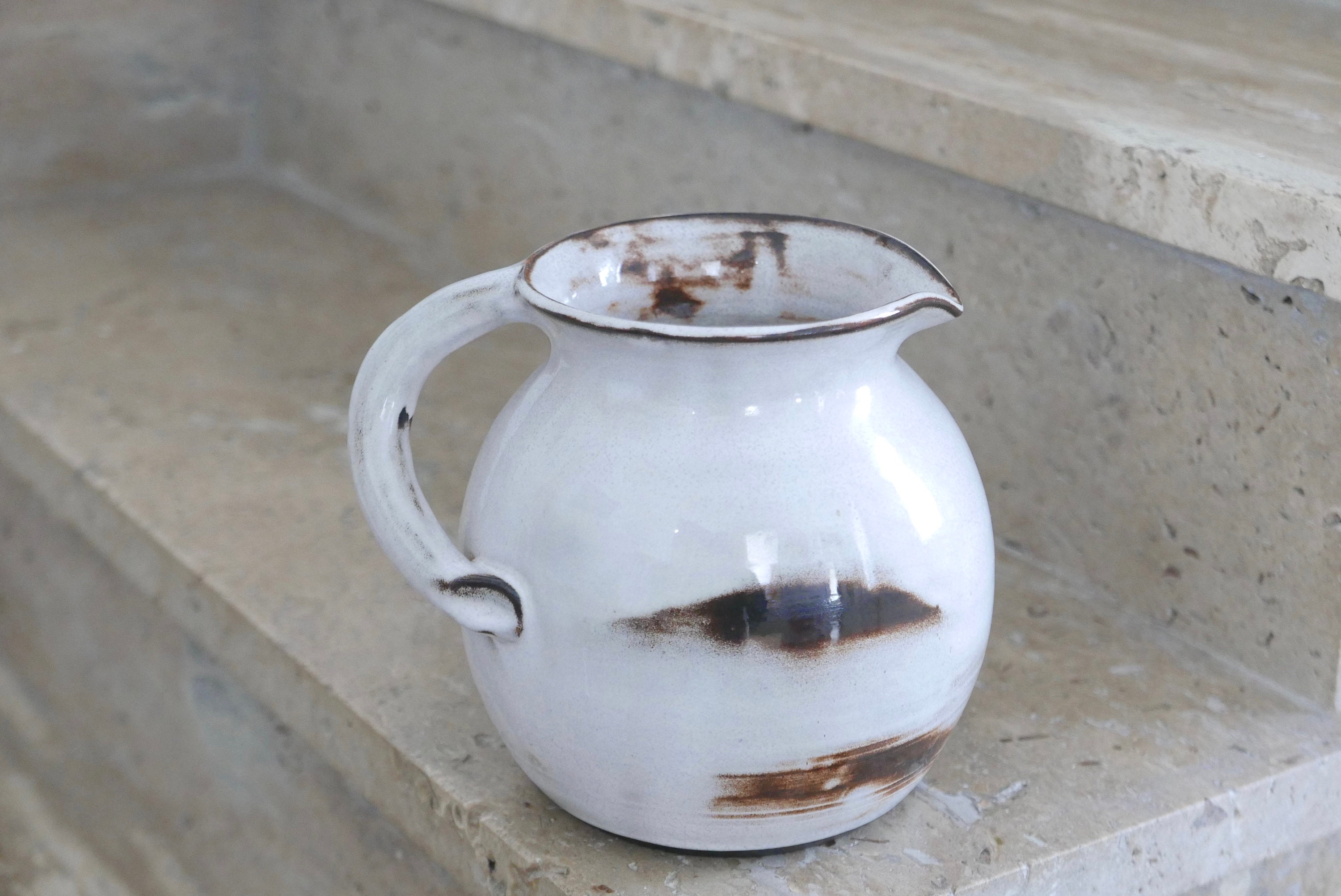 Pichet en Céramique de Gérard Hofmann, Vallauris, Années 70/Vintage, Cuisine, Service, Eau, Carafe, 