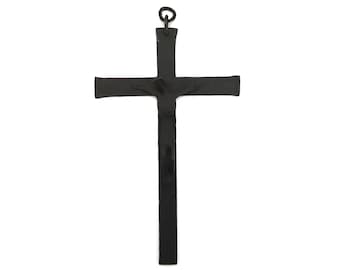 French mid century modern wrought iron metal wall crucifix, 1950s / modernism, modernist, cross, Jean Touret Marolles style, home decor