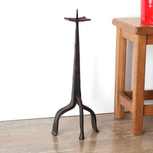 French brutalist tripod iron candle holder, 1950s / chandelier, candelabra, castle, church, rustic, farmhouse, country, shabby chic