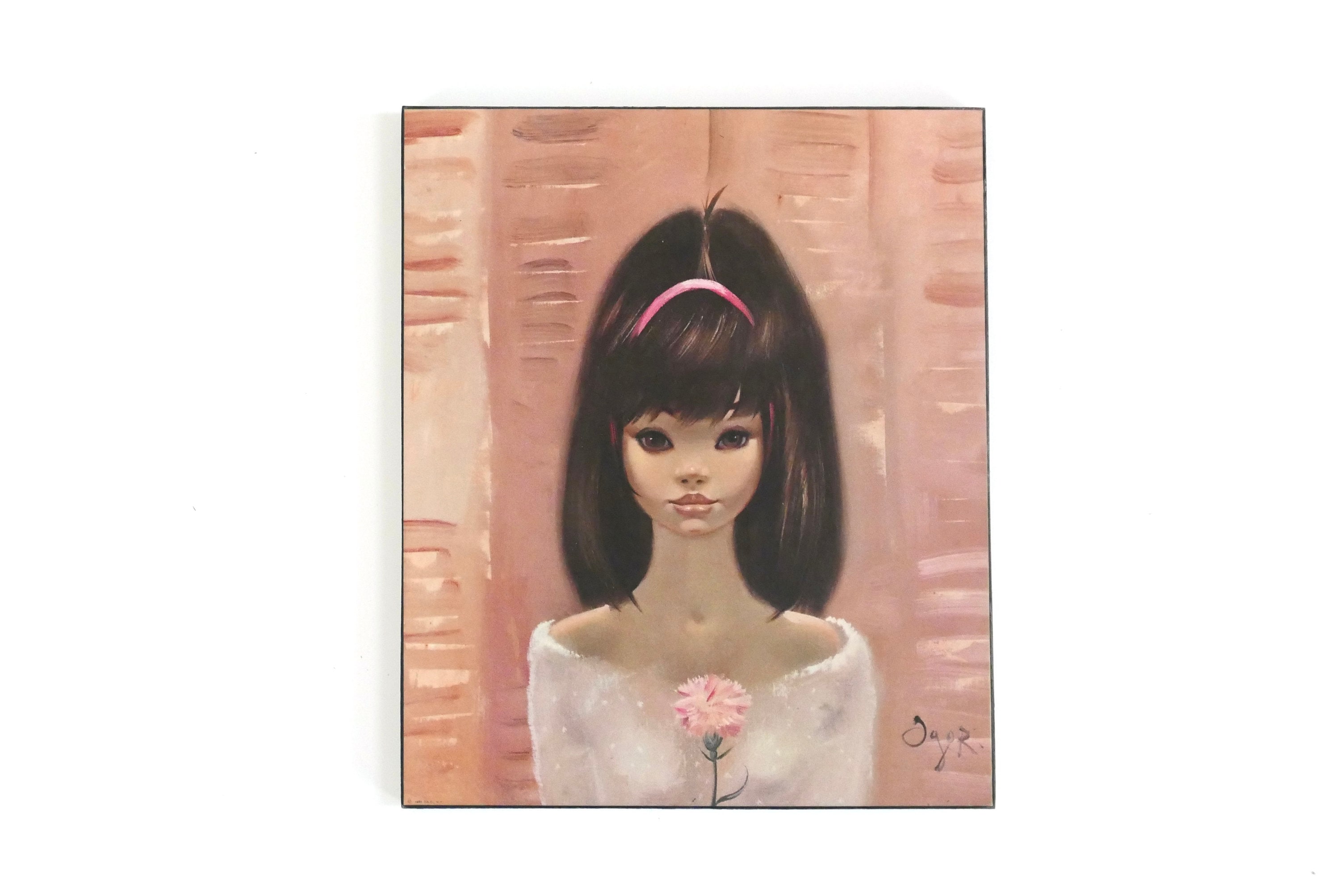 Tableau, Portrait de Igor Pantuhoff, Années 60/Femme Brune, Rose Pâle, Pastel, Peinture