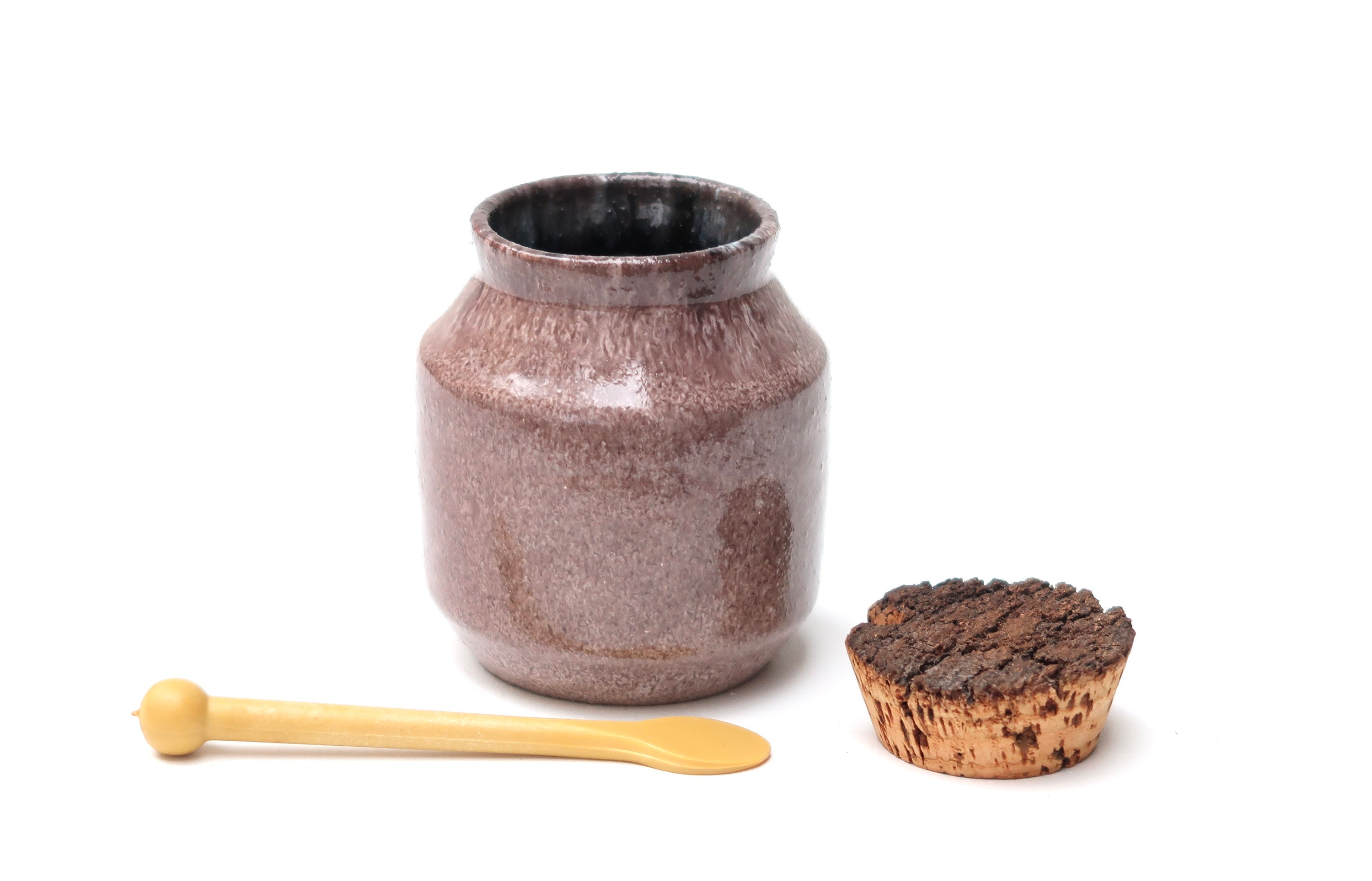 アコレーセラミックマスタードポット、60年代/ヴィンテージ、パープル