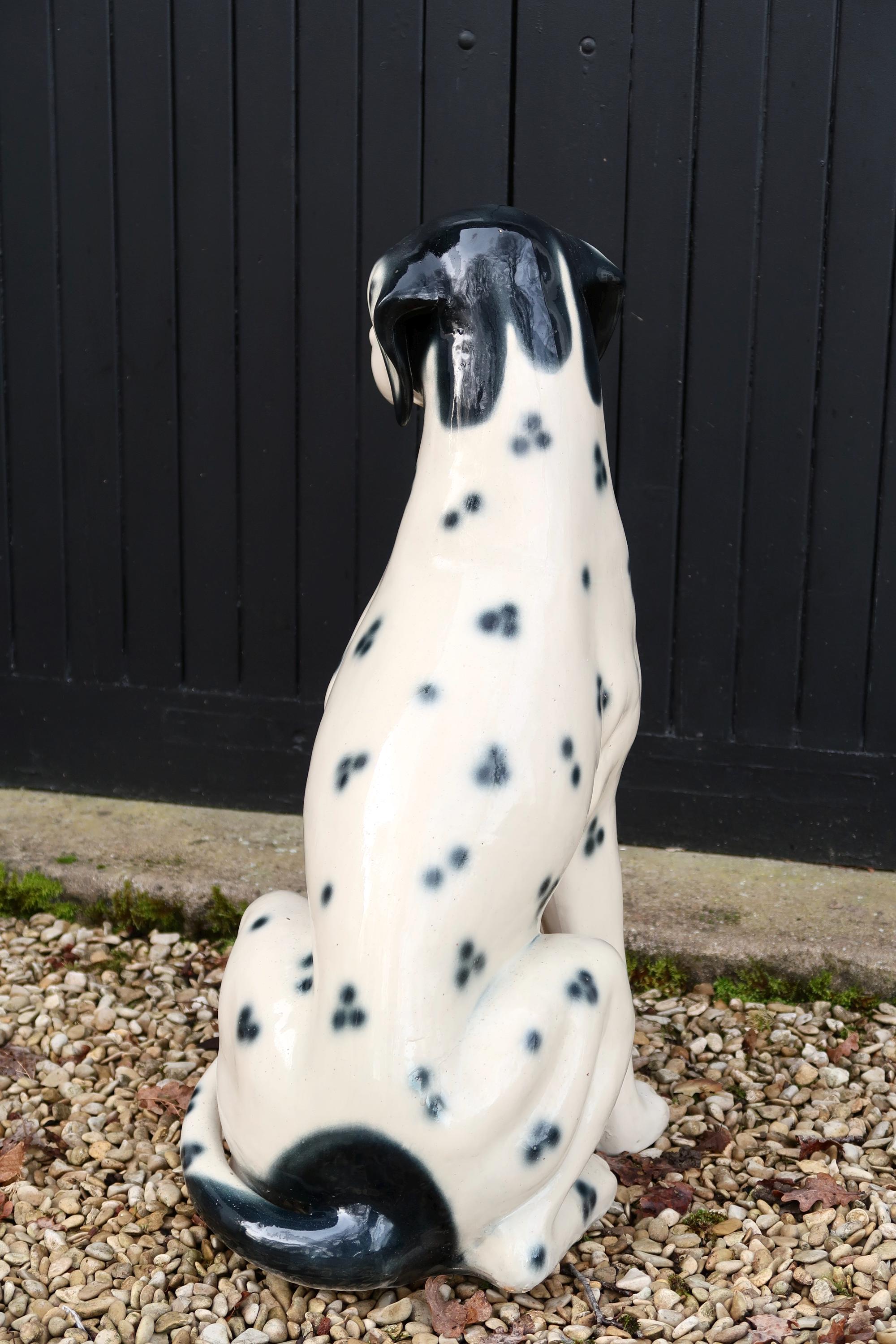 ダルメシアン犬の大型陶器像（66cm）、1980年代、ヴィンテージ、動物