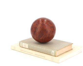 Wooden minimalist sphere sculpture, 1950s / wood paperweight, minimalist, ball, art