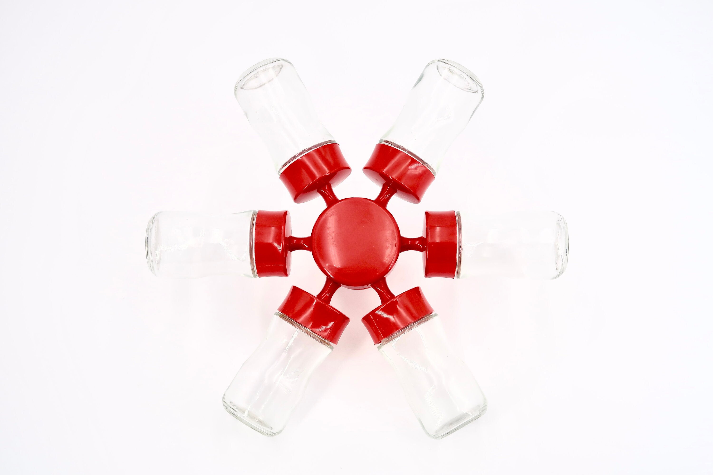 Digsmed Busy Susan Spice Carousel, Red Plastic, 1970s / Danish