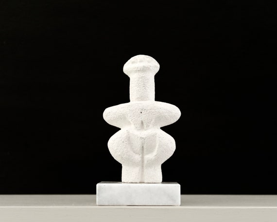 Sculpture : Stone Cyprus Idol, Lady of Lemba, Vintage / Totem
