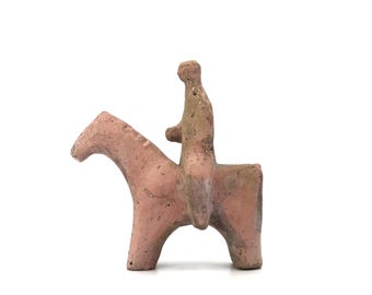 Modernist Horse and Rider Sculpture in Reconstituted Stone, 1960s, Vintage Brutalist Art, French Decor