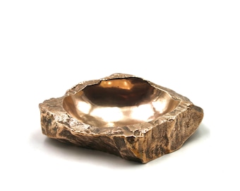 French modernist bronze ring dish by Monique Gerber, 1970s / rock, stone, art, sculpture, home decor, ashtray