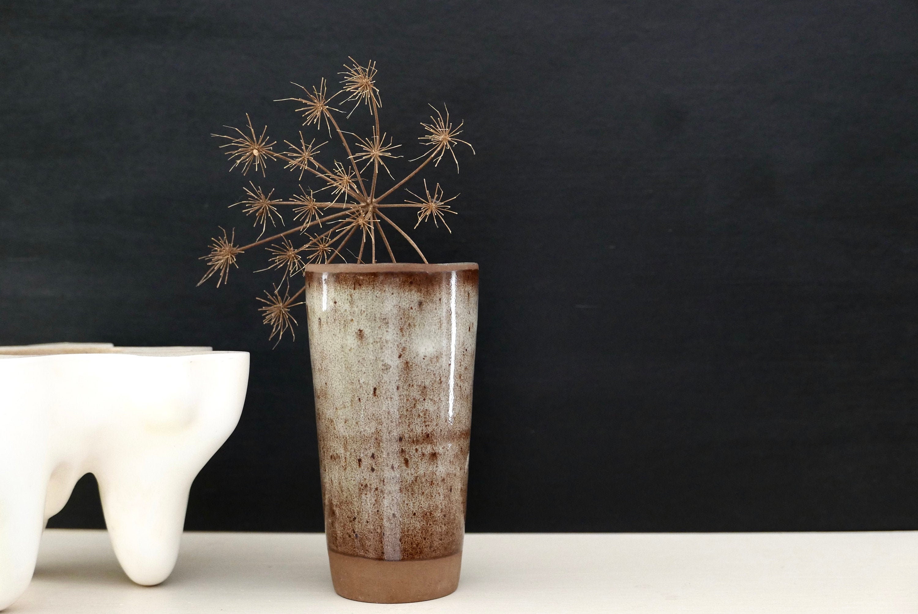 Vase en Grès de Roger Jacques, St Amand Puisaye, Années 60/Vintage, Marron, Campagne, Rustique, Céra