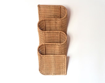 Wall-Mounted TIBY Wicker Magazine Rack by Karl Malmvall for IKEA, 1990s / Vintage Home Decor, Storage & Organization, Rattan