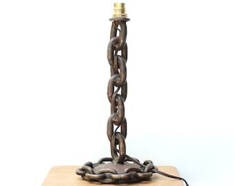 Modernist table lamp " chain links ", 1950s / rustic, brut, castle, modern, country