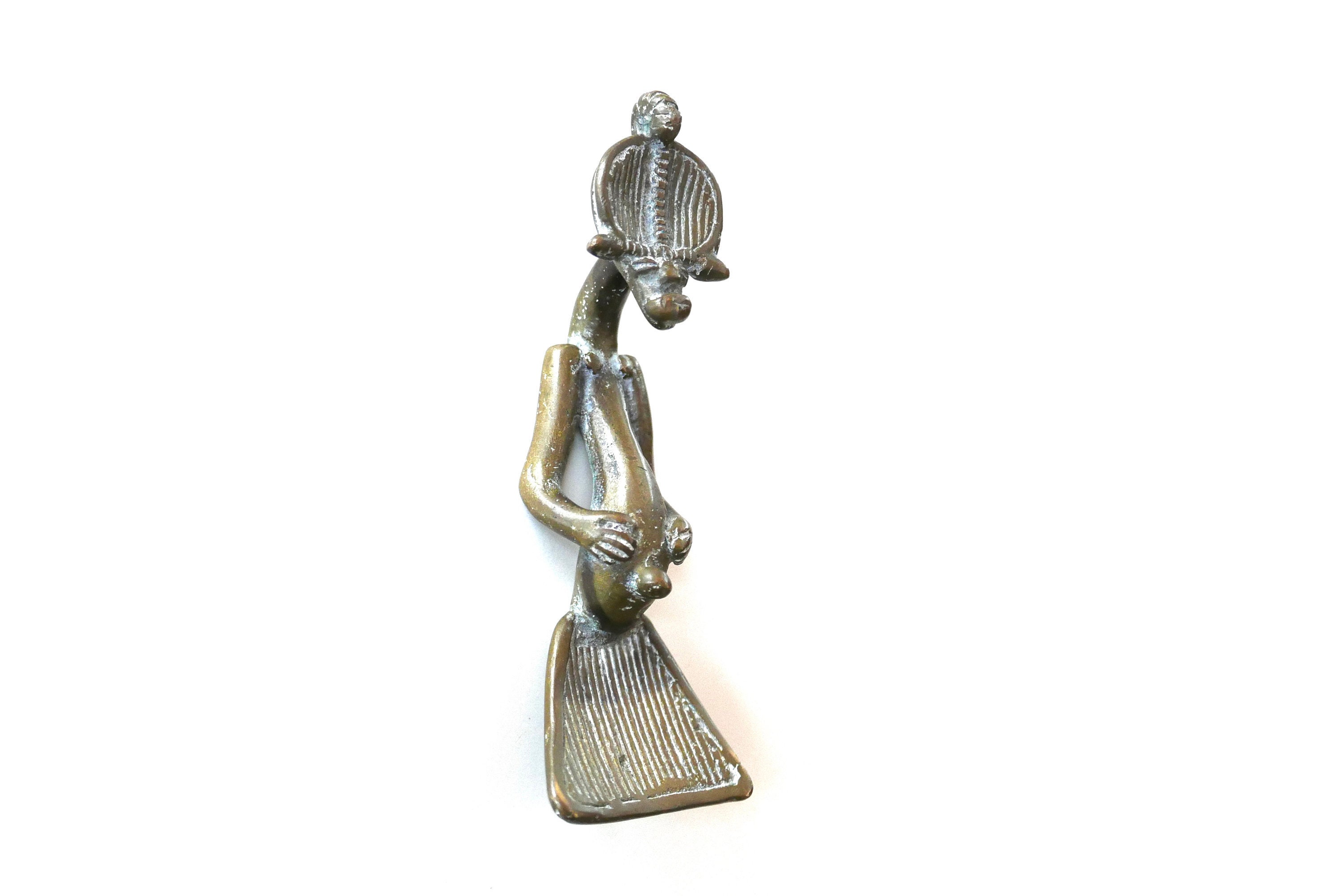 Heurtoir de Porte Africain en Bronze, Années 70/Vintage, Afrique, Sculpture, Bohème Chic, Folk