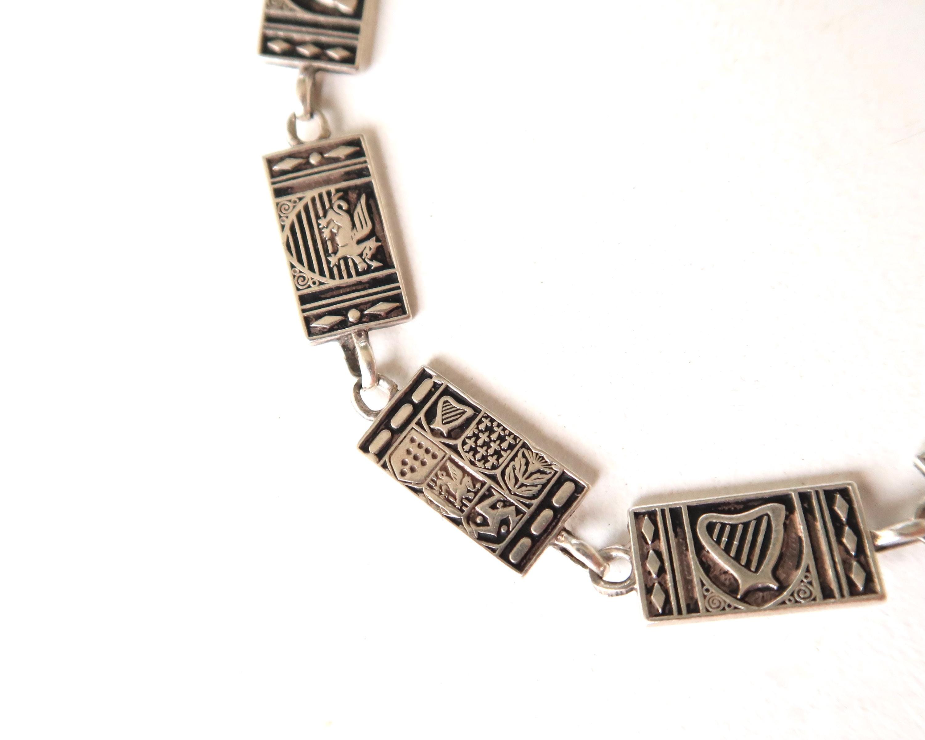 Bracelet Ancien En Argent Signé KELT Bretagne - Style Gourmette, Argent Sterling 925, Occasion Bon état