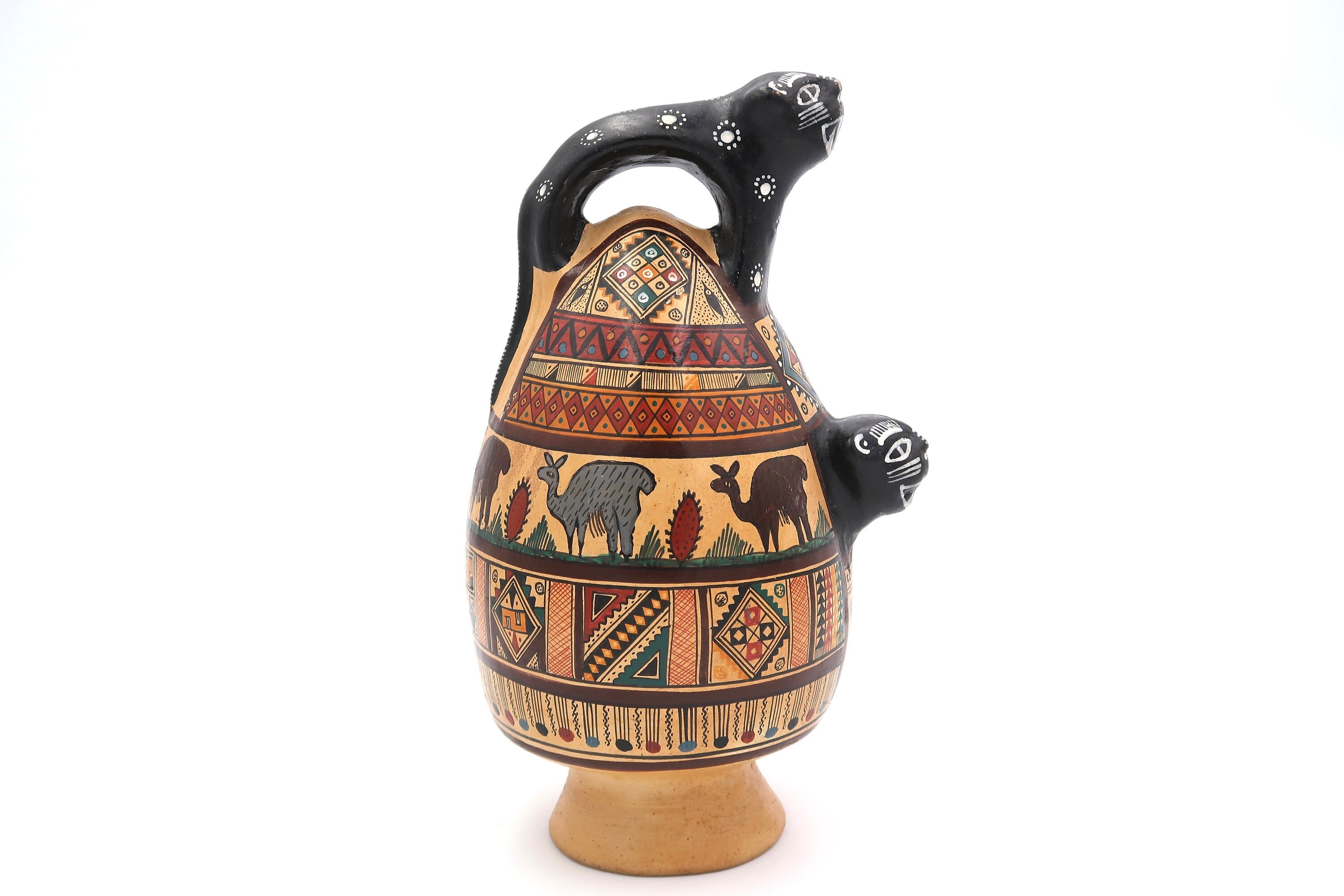 Peruvian Terracotta Jar, Pottery From Cusco, Peru, 1980s