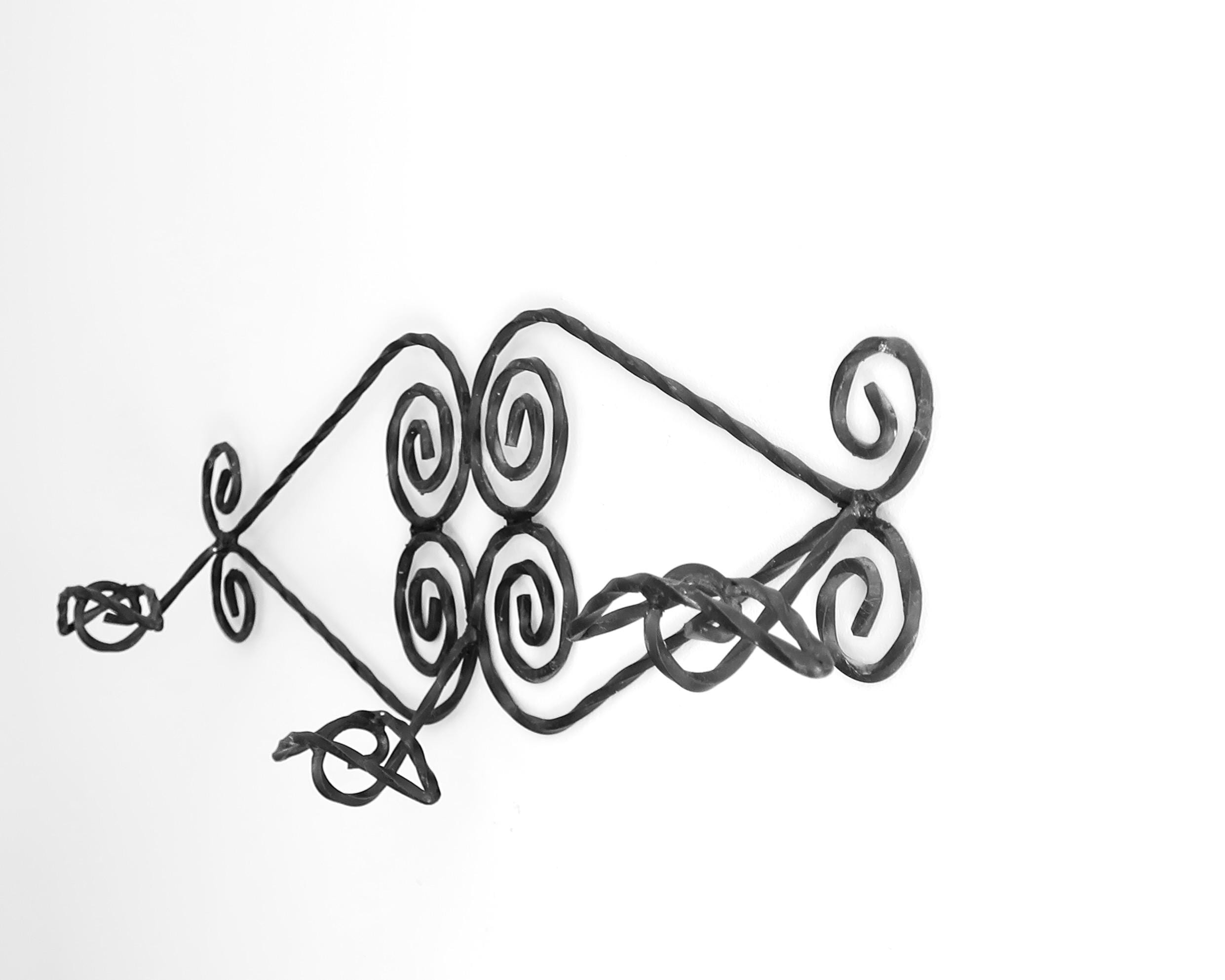 French Large Twisted Wrought Iron Coat Rack, 1950s / France, Hook ...