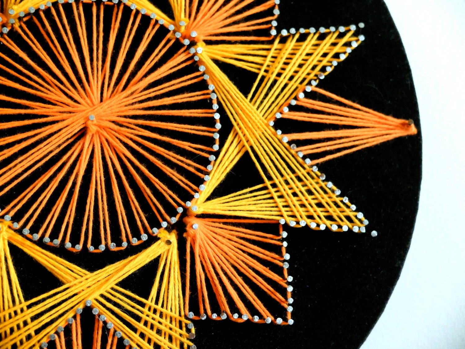 Vintage french circle Wall ABSTRACT STRING ART 70s 1970s Etsy