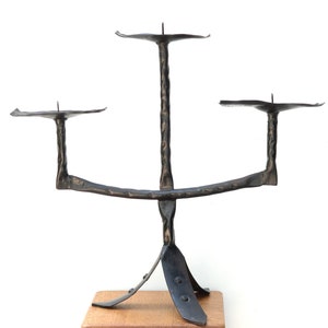 HUGE French iron candle holder, 1950s / candleholder, chandelier, candelabra, rustic, farmhouse, country, castle