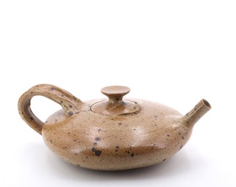 French stoneware teapot, 1960s / La Borne, Puisaye, ceramic, Robert Deblander, rustic