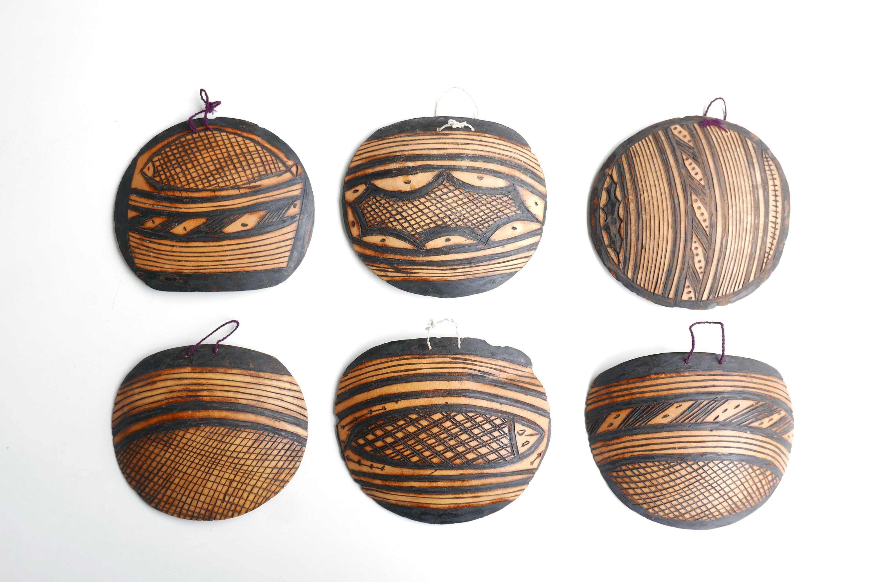 Six Décors Muraux Ethniques en Bois, Années 80/Afrique, Sculpture, Décor Mural, Décoration, Bohème C