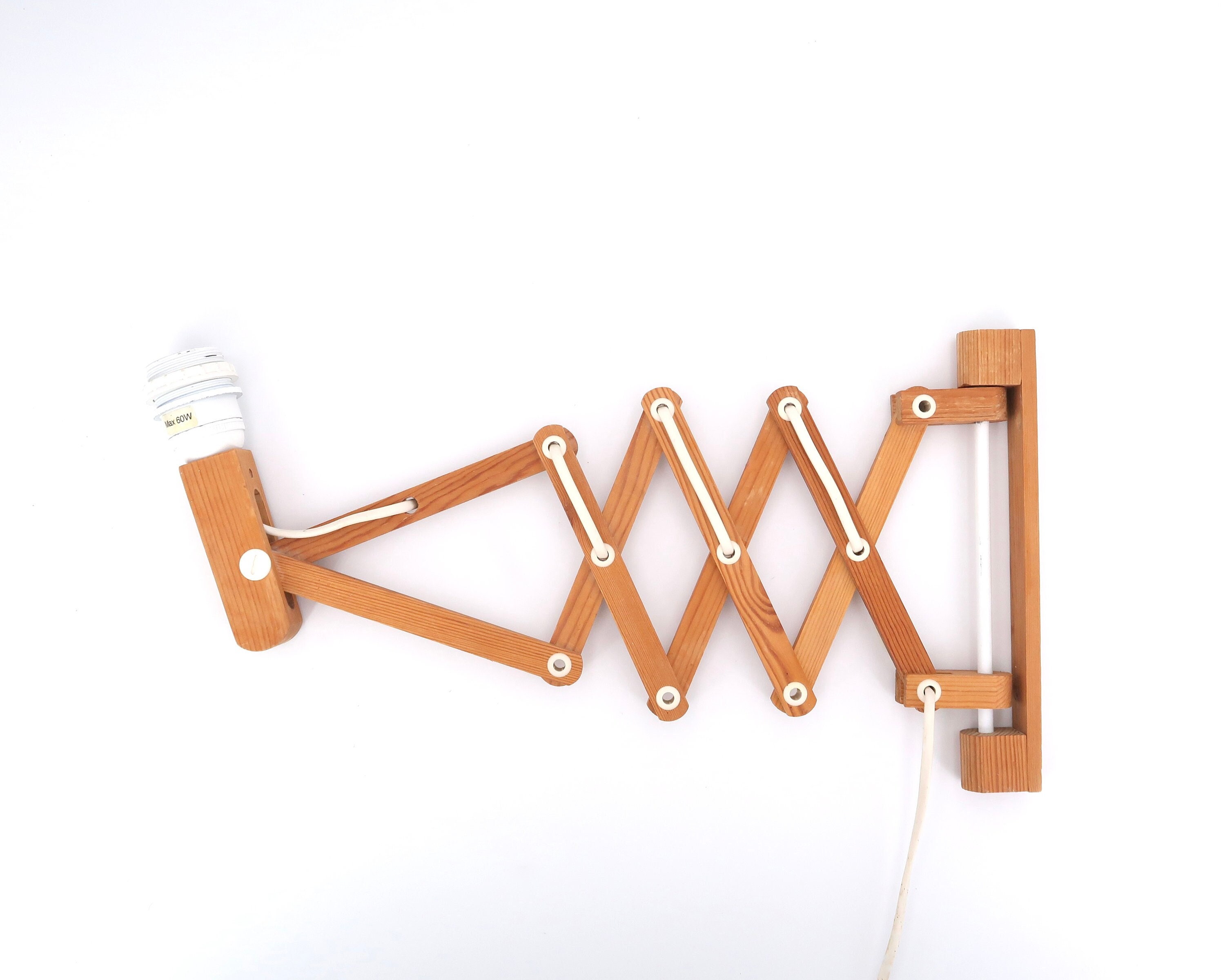 Telescopic Wood Wall Sconce Light by Translandia, 1970s / Danish Design ...