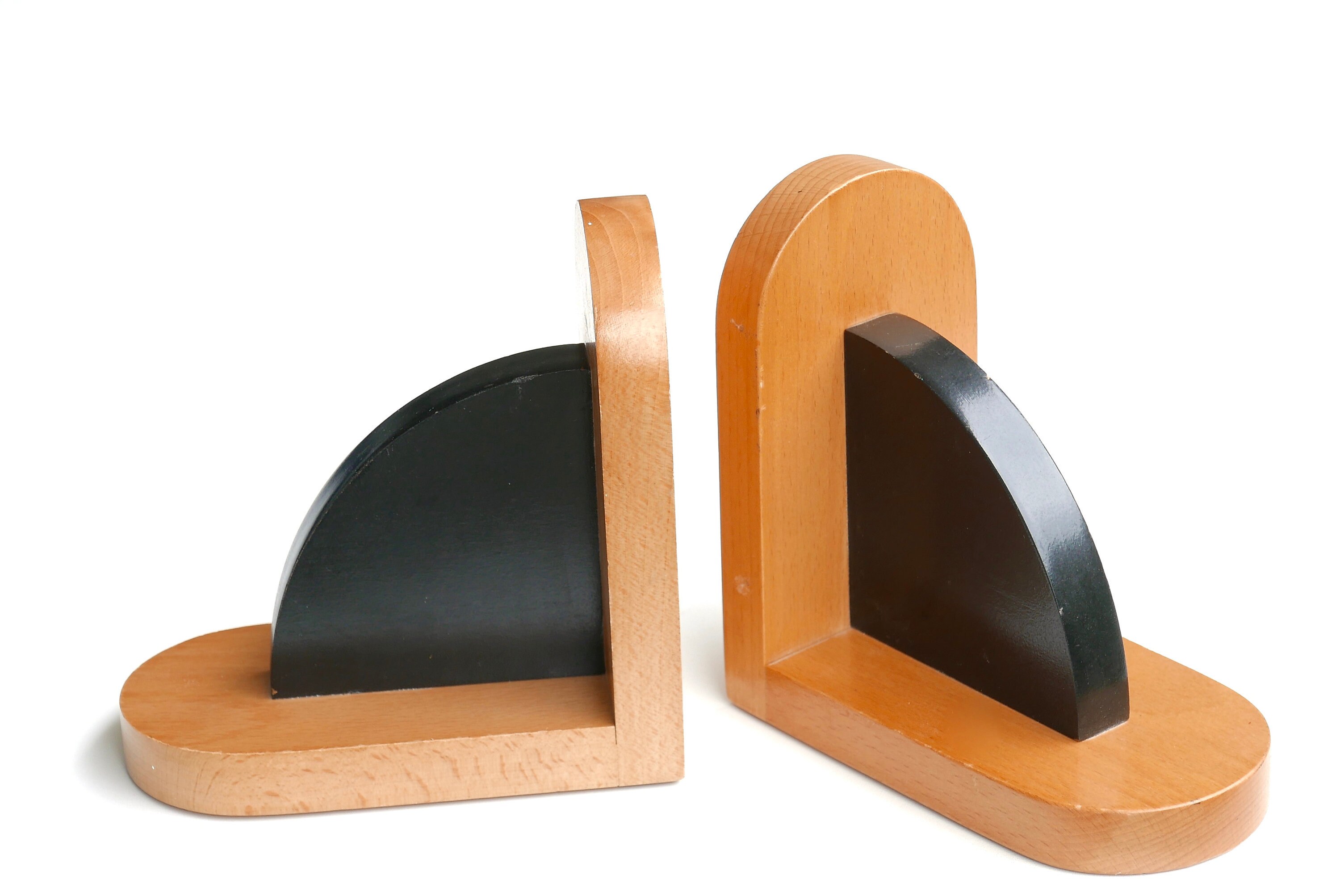 Serre-Livres en Bois, Années 80/Noir, Minimaliste, Bibliothèque