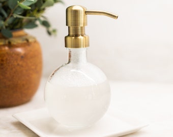 Moon Round Recycled Glass Soap Dispensers - Clear