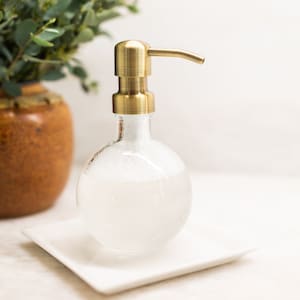 Moon Round Recycled Glass Soap Dispensers - Clear