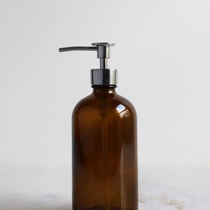 Soap Dispenser Amber Market Glass Apothecary Style Soap Dispenser image 6