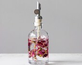 Small Self Pour Spout Apothecary Recycled Glass Dispenser - Silver