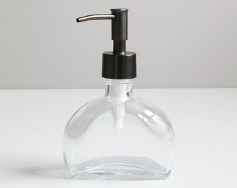 Half Moon Glass Soap Dispenser | Stylish and Functional Bathroom Accessory