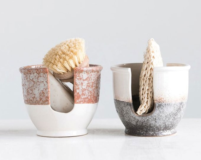 Slotted Stoneware Sponge Holder
