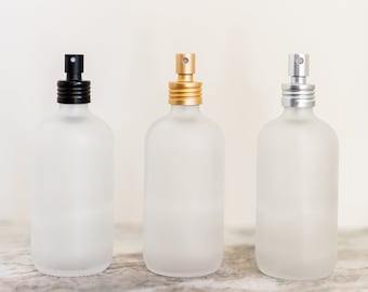 Apothecary Frosted Glass Mist Bottle w/ Aluminum Mist Nozzle