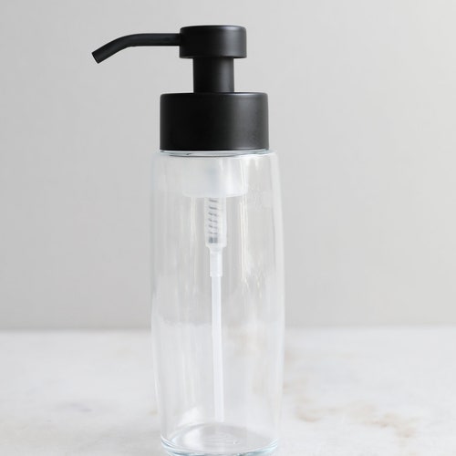 Small Glass Foaming Soap Dispenser With Chrome Metal Pump Etsy