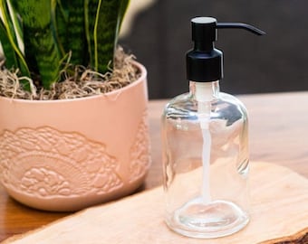 Soap Dispensers | Large Clear Recycled Glass Soap Dispenser