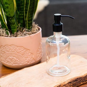 Soap Dispensers | Large Clear Recycled Glass Soap Dispenser
