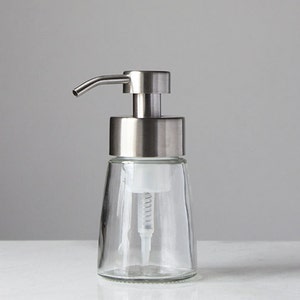 Small Glass Foaming Soap Dispenser with Stainless Metal Pump image 6